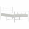 vidaXL Bedframe met hoofd- en voeteneinde metaal wit 90x190 cm