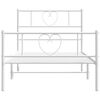 vidaXL Bedframe met hoofd- en voeteneinde metaal wit 90x200 cm