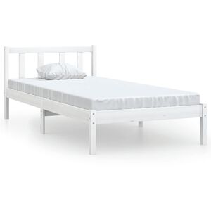 vidaXL Bedframe massief grenenhout wit 75x190 cm