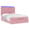 vidaXL Ottoman bed met matrassen en LED's 140x200cm fluweel roze