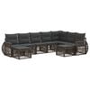 vidaXL Tuinbankenset 9 st 9-zits Grijs poly rattan