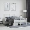 vidaXL Bedframe met hoofd- en voeteneinde metaal wit 120x200 cm