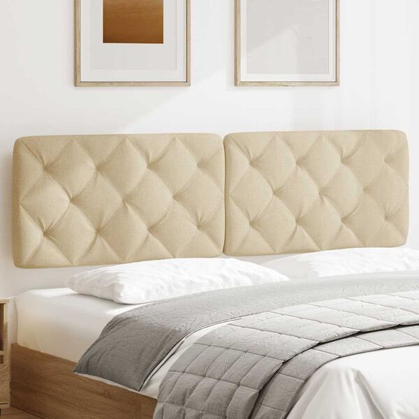 vidaXL Hoofdbordkussen 180 cm stof cr&egrave;mekleurig