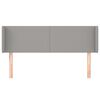 vidaXL Hoofdbord met randen 147x16x78/88 cm stof lichtgrijs