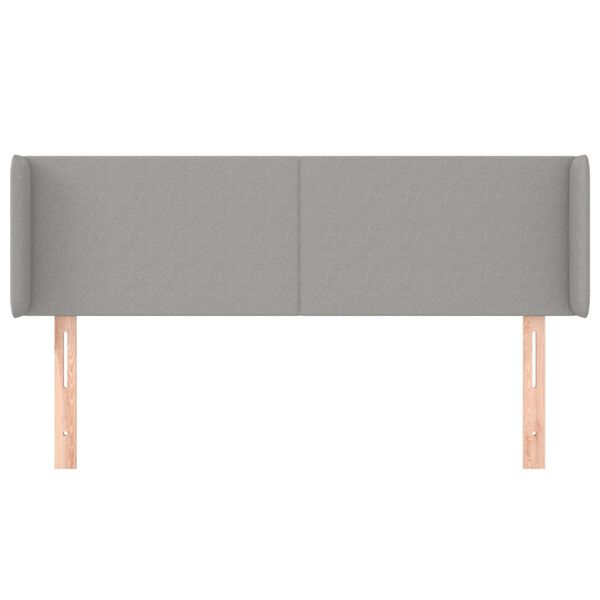 vidaXL Hoofdbord met randen 147x16x78/88 cm stof lichtgrijs