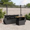 vidaXL 5-delige Loungeset met kussens poly rattan zwart