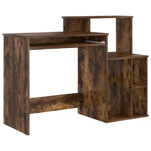 vidaXL Bureau Gerookt eiken 120,5 x 44 x 88,5 cm Bewerkt hout
