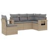 vidaXL 5-delige Loungeset met kussens poly rattan beige