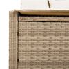 vidaXL Ligbed 2-persoons met kussens poly rattan beige
