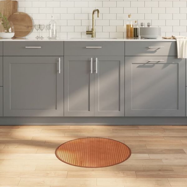 vidaXL Vloerkleed rond 60 cm bamboe bruin