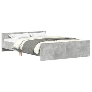vidaXL Bedframe met hoofd- en voeteneinde betongrijs 140x190 cm