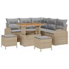 vidaXL Tuin Sofa Set met kussen 8 pcs Beige Poly riet