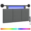 vidaXL Hangend hoofdbord Met LED-verlichting Donkergrijs Stof