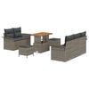 vidaXL Tuin Sofa Set met kussen met opslag 8 pcs Grijs