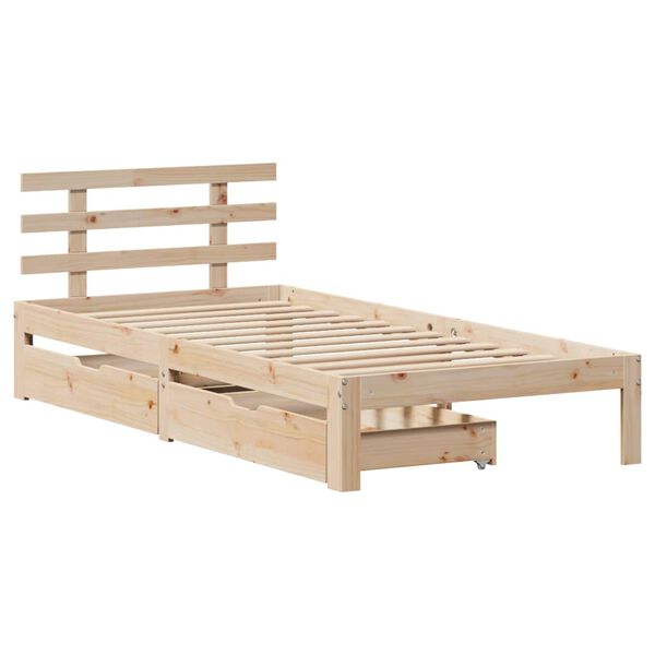 vidaXL Bedframe met lades 100x200 cm massief grenenhout