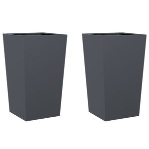 vidaXL Plantenbakken 2 st 45x45x75 cm staal antracietkleurig