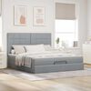 vidaXL Ottoman bed met matras en LED's 180x200cm stof lichtgrijs