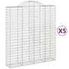 vidaXL Schanskorven 5 st gewelfd 200x50x220/240 cm ijzer