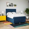 vidaXL Boxspring met matras stof blauw 160x200 cm