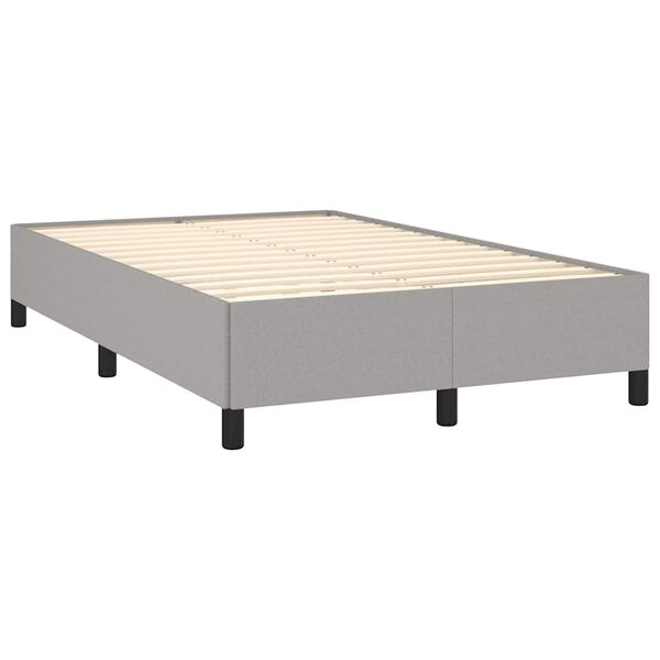 vidaXL Boxspring met matras stof lichtgrijs 120x190 cm