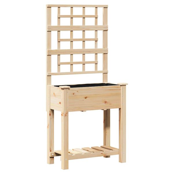 vidaXL Tuin Bloempot Beige 71 x 38 x 152 cm Massief vurenhout