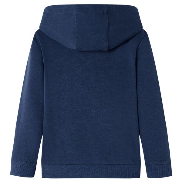 Kindertrui met capuchon 104 gem&ecirc;leerd marineblauw en oranje
