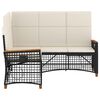 vidaXL Tuin Ligbank Set Zwart en Cream Wit 164 x 164 x 112 cm