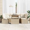 vidaXL Tuin Sofa Set met opslag 7 pcs Beige Poly riet