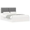 vidaXL Bedframe met Gevoerd Hoofdgedeelte Lichtgrijs 135 x 190 cm