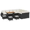 vidaXL Tuinbankenset 13 st Zwart poly rattan