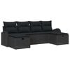 vidaXL Tuin Sofa Set 6 st Zwart poly rattan