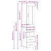 vidaXL Hoge kast 34,5x34x180 cm bewerkt hout gerookt eikenkleurig
