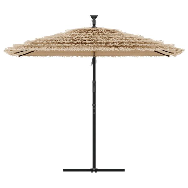 vidaXL Parasol met LED's en stalen paal 269x269x235 cm bruin