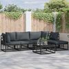 vidaXL Tuin Sofa Set met kussen 6 pcs Zwart Aluminium