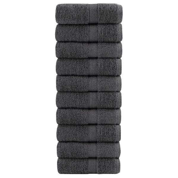 vidaXL Premium washandjes SOLUND 10 stuks antraciet 30x30 cm 600 g/m²