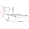 vidaXL Bedframe met hoofdbord metaal wit 90x190 cm