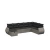 vidaXL 8-delige Loungeset met kussens poly rattan grijs