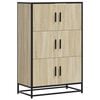 vidaXL Hoge kast 68x35x106,5 cm bewerkt hout en metaal sonoma eiken