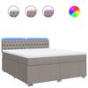 vidaXL Boxspring met matras stof taupe 180x200 cm