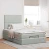 vidaXL Ottoman bed met matrassen en LED's 120x190cm fluweel lichtgrijs