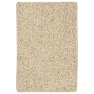 vidaXL Vloerkleed shaggy anti-slip 140x200 cm cr&egrave;mekleurig
