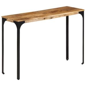 vidaXL Wandtafel 110x35x76 cm massief mangohout en ijzer bruin