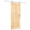 vidaXL Schuifdeur Natuurlijk en Wit 85 x 210 cm Massief Grenenhout