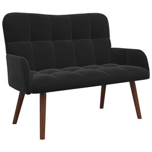 vidaXL 2-Zits Sofa Zwart 115 x 61 x 87 cm fluweel