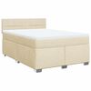 vidaXL Boxspring met matras stof cr&egrave;mekleurig 140x190 cm