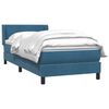 vidaXL Boxspring met matras fluweel donkerblauw 90x220 cm