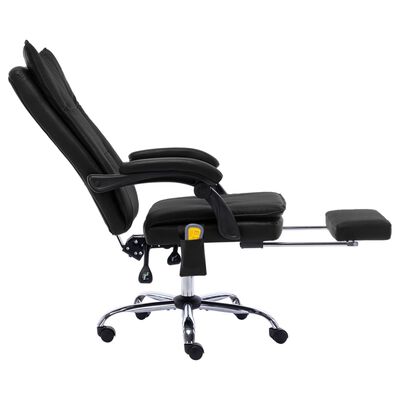vidaXL Massage kantoorstoel kunstleer zwart
