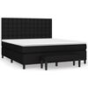 vidaXL Boxspring met matras stof zwart 160x200 cm