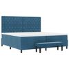 vidaXL Boxspring bed met matras Donkerblauw 200 x 200 cm Fluweel
