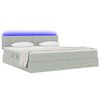 vidaXL Opbergbed met LED met matras Lichtgrijs 200 x 200 cm Fluweel